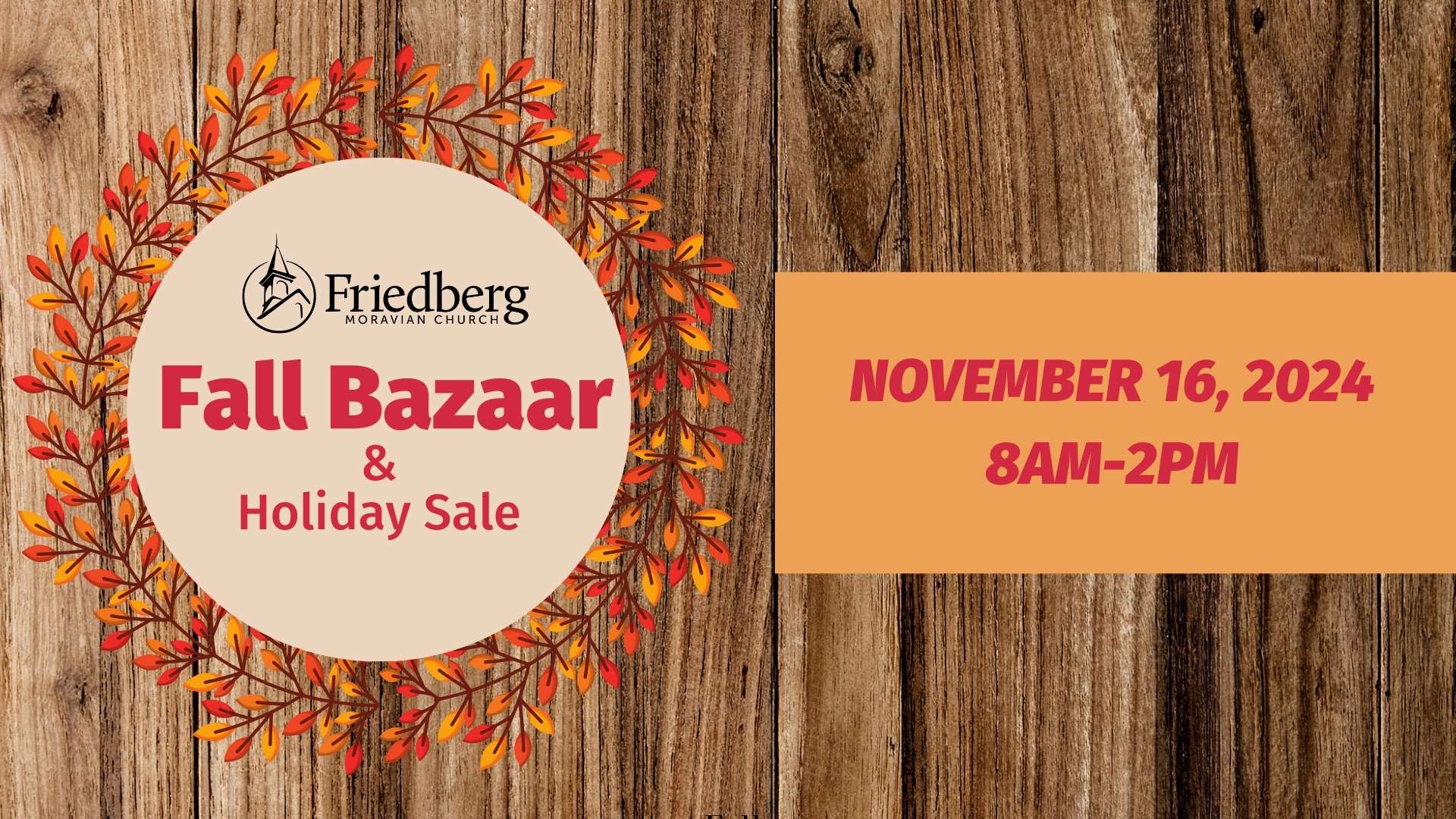 Annual Youth Fall Bazaar - Friedberg Moravian Church