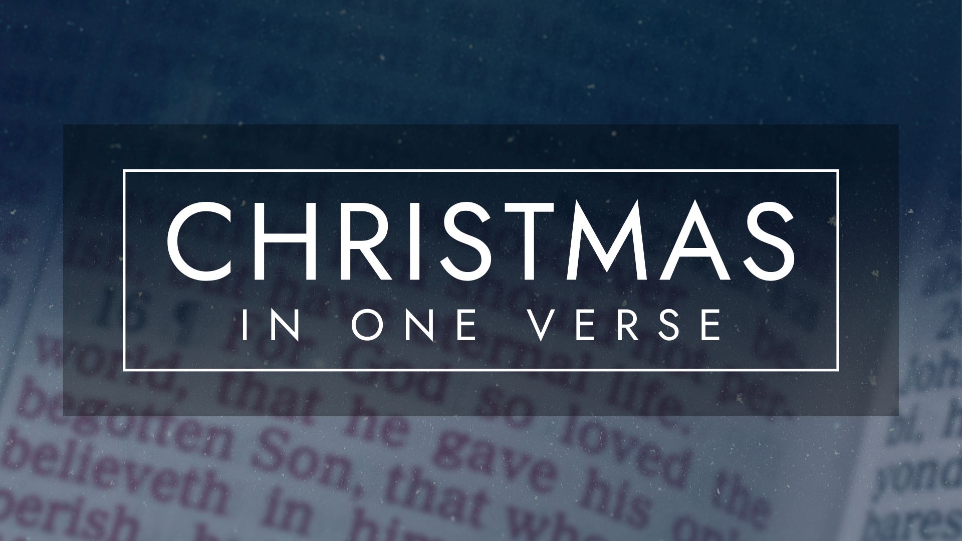 Christmas in One Verse
